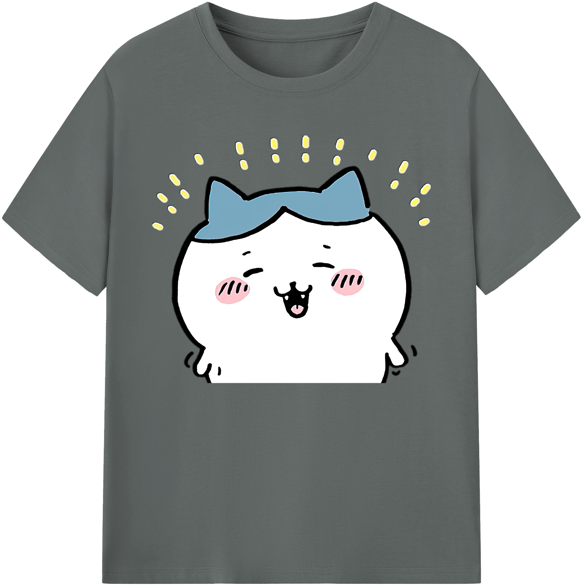 （画像用） ちいかわ ハチワレ Chii-kawa hachiware 綿100％ メンズ半袖Tシャツ｜肌触りやわらか＆通気性